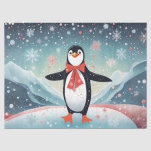 Pinguin zu Weihnachten im Schnee Seidenpapier