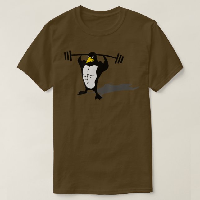    PinguinBodybuilding Workout Diet, Pumpeisen  T-Shirt (Design vorne)