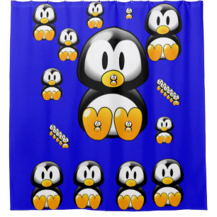 Pinguinduschvorhang Duschvorhang