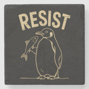 Pinguine Aktivismus Protest Vintage widerstehen Steinuntersetzer