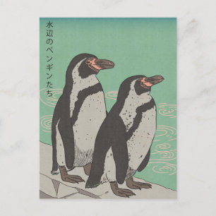 Pinguine am Wasser Postkarte