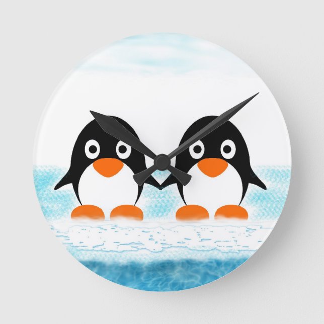 Pinguine auf der Uhr von Iceburg (Vorderseite)