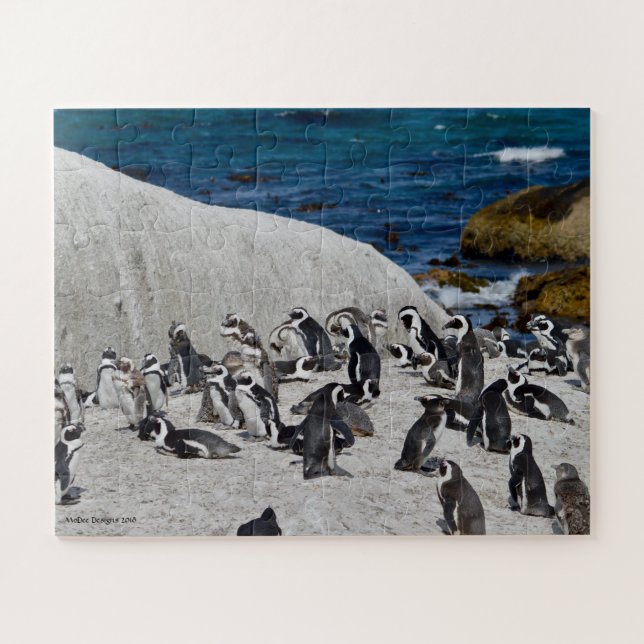 Pinguine auf Flussstein-Bucht Puzzle (Horizontal)