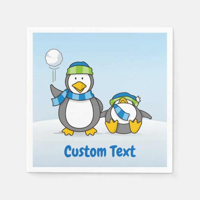 Pinguine aus Schneeballpinguinen Serviette (Vorderseite)