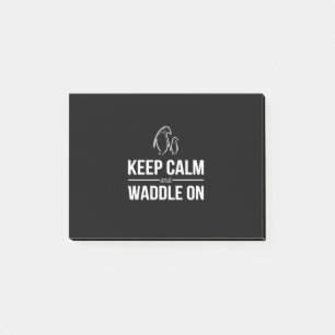 Pinguine Behielt Ruhe und Gaddel auf Post-it Klebezettel