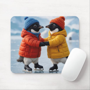 Pinguine beim Eislaufen Mousepad