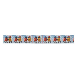 Pinguine beim Eislaufen Satinband