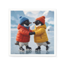Pinguine beim Eislaufen 