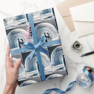 Pinguine beim Langsam-Tanzen Geschenkpapier