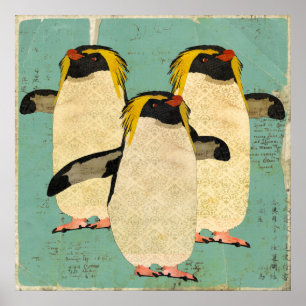 Pinguine Blue Lagoon Art Poster