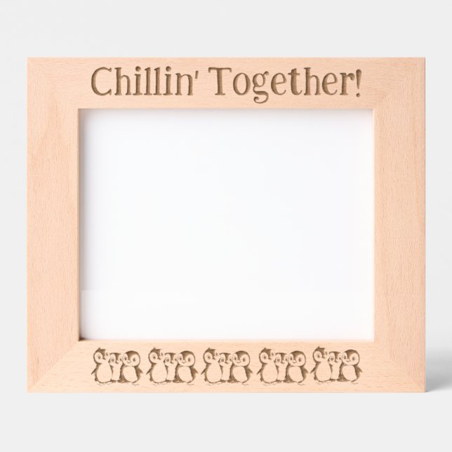 Pinguine, Chillin' Together, 10 x 8" Landschaft Geätzte Rahmen (Vorderseite)