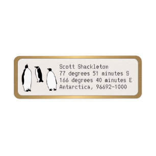 Pinguine Custom Rücksendeadresse GOLD Roundborder