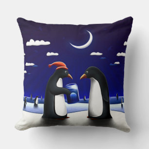 Pinguine Decke Kissen