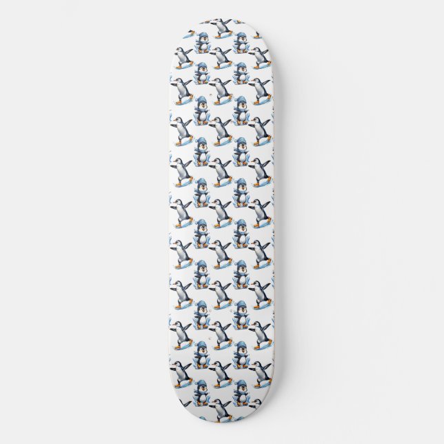 Pinguine Design Skateboard (Vorderseite)