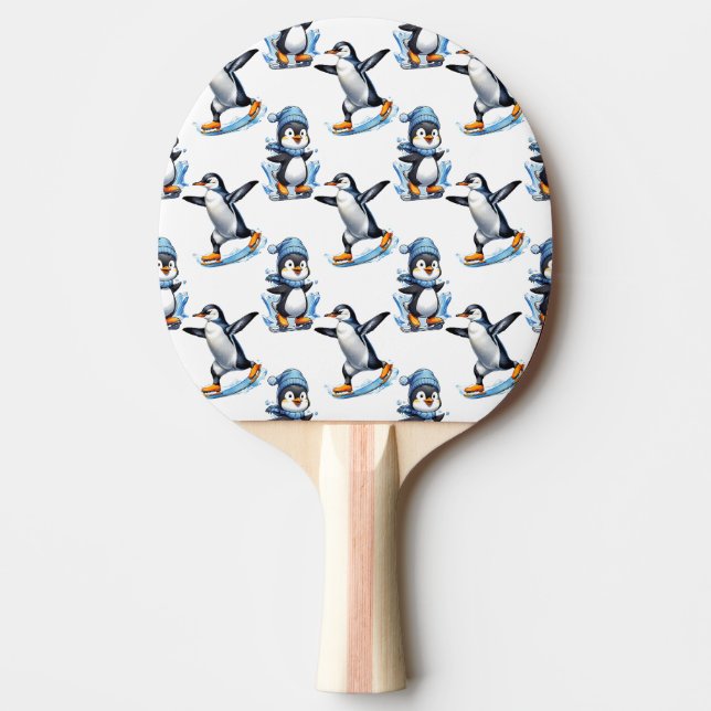 Pinguine Design Tischtennis Schläger (Vorderseite)