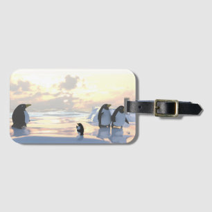 Pinguine, die auf einer Eisscholle abkühlen Gepäckanhänger