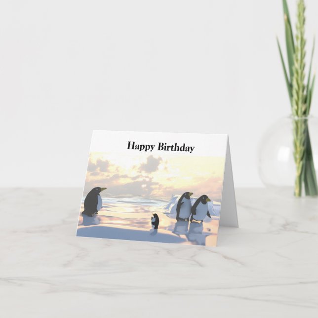 Pinguine, die auf einer Eisscholle abkühlen Karte (Vorderseite)