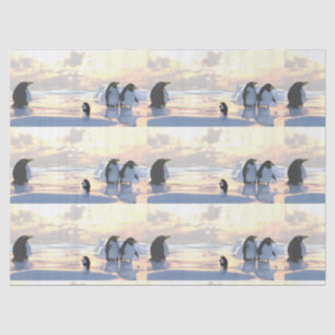 Pinguine, die auf einer Eisscholle abkühlen Seidenpapier
