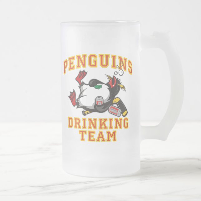 Pinguine, die Team 16oz trinken. Mattierte Tasse (Rechts)