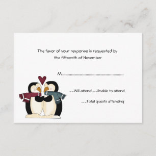 Pinguine, die Wartekarte Wedding sind RSVP Karte