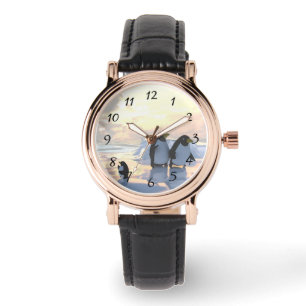 Pinguine entspannen sich auf einer Eisscholle Armbanduhr