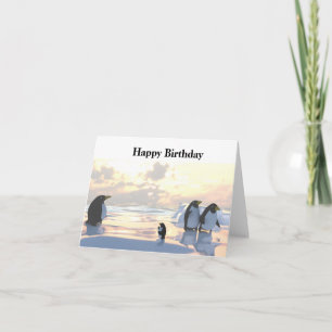 Pinguine entspannen sich auf einer Eisscholle Karte