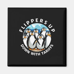 Pinguine Flossen Hoch Protest Gegen Trump Zölle Magnet