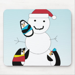 Pinguine Gebäude a Snowman Mousepad