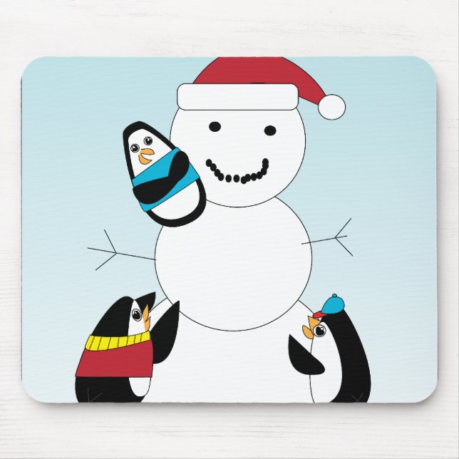 Pinguine Gebäude a Snowman Mousepad (Vorne)