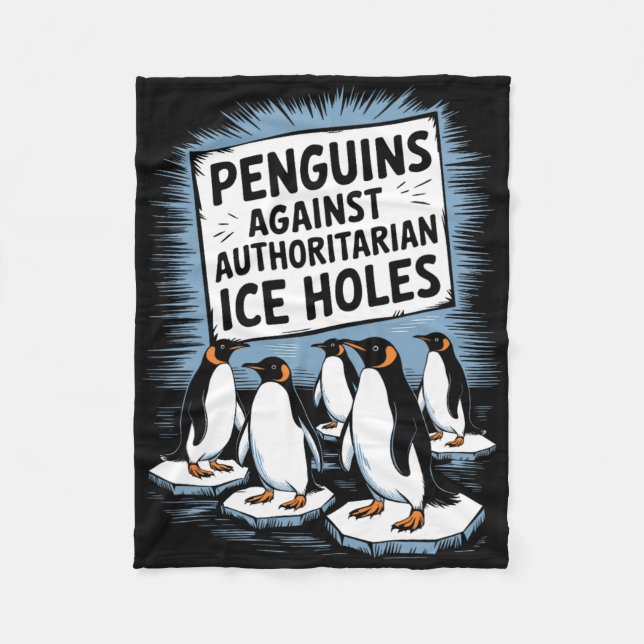 Pinguine gegen autoritäre Eishöhlen widerstehen ei Fleecedecke (Vorderseite)
