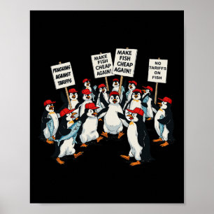 Pinguine gegen Tariff Funny Pinguin Antizoll Poster
