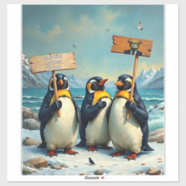 Pinguine gegen Trump Aufkleber