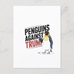 Pinguine gegen Trump gegen Trump USA Feiertagspostkarte