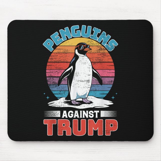 Pinguine gegen Trump Pinguin tappen gegen Tr Mousepad (Vorne)