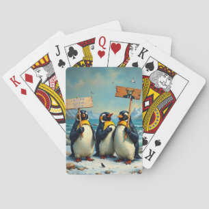 Pinguine gegen Trump Spielkarten