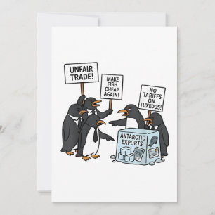 Pinguine gegen Zölle Anti Trump Einladung