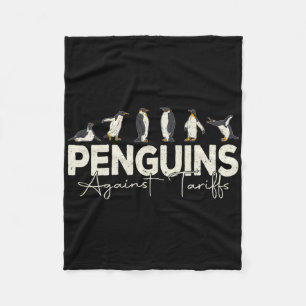Pinguine gegen Zölle Funny Animal Retro Resist Fleecedecke