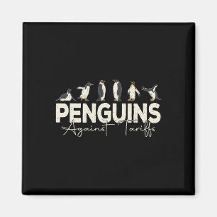 Pinguine gegen Zölle Funny Animal Retro Resist Magnet