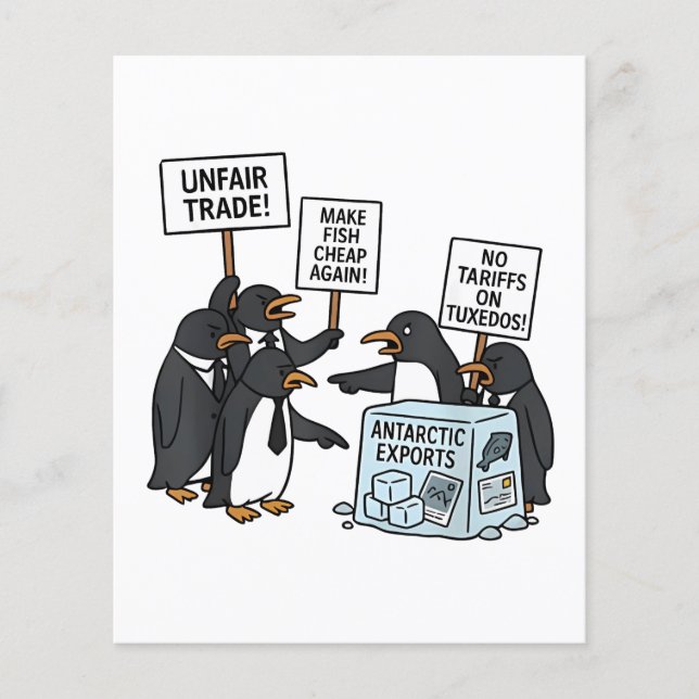 Pinguine gegen Zölle und Trump Flyer (Vorne)