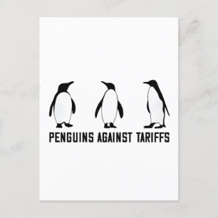Pinguine gegen Zölle und Trump-Steuerpolitik Ankündigungspostkarte