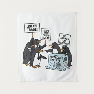 Pinguine gegen Zölle und Trump Wandteppich