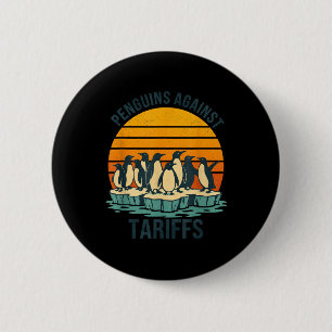 Pinguine gegen Zölle und Zölle Funny Pingui Button