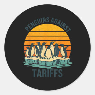 Pinguine gegen Zölle und Zölle Funny Pingui Runder Aufkleber