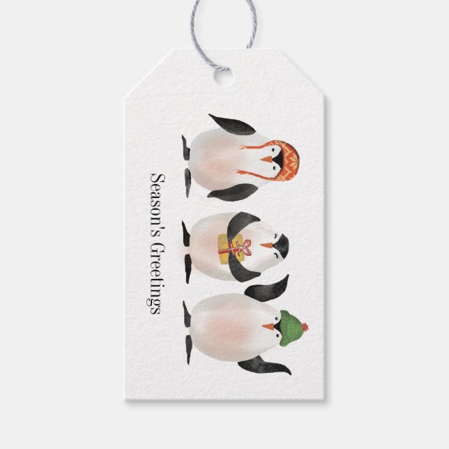 Pinguine Geschenketiketten Geschenkanhänger (Vorderseite)