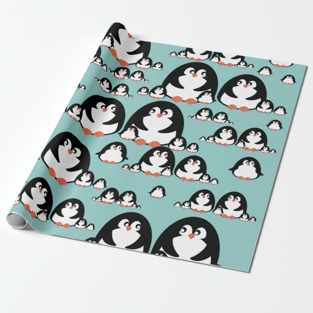 Pinguine Geschenkpapier (Ungerollt)