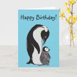 Pinguine Glücklich zum Geburtstag! Karte