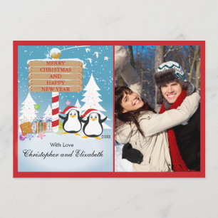 Pinguine Happy Couple Holiday Weihnachten Weihnach Einladung