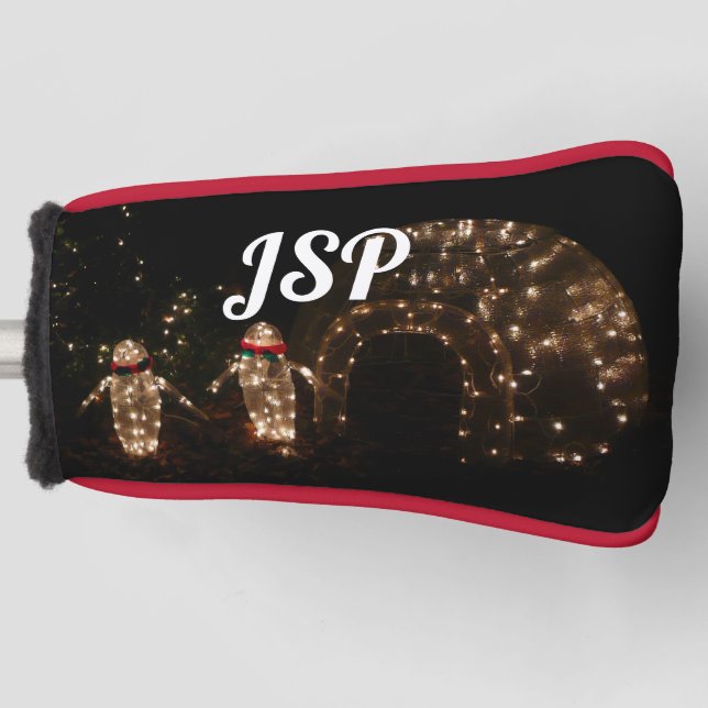 Pinguine Holiday Light Display Golf Headcover (Vorderseite)