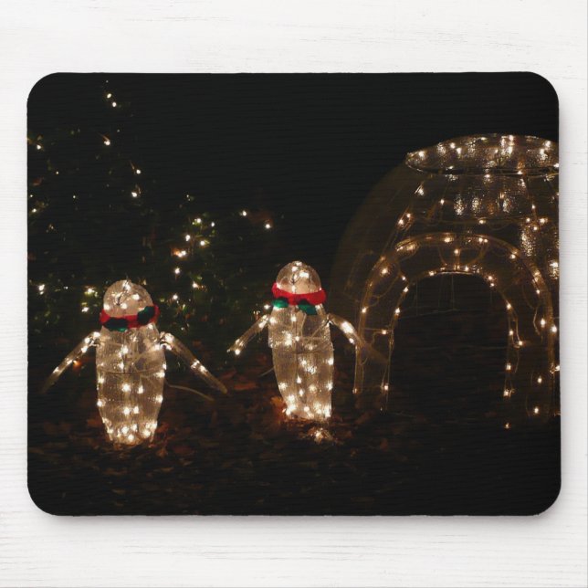 Pinguine Holiday Light Display Mousepad (Vorne)