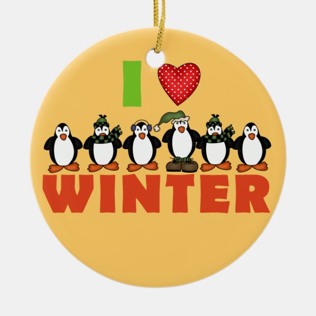 Pinguine I Liebe Winter Keepake Ornament (Vorne)